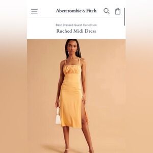 Abercrombie & Fitch Ruched Midi Dress